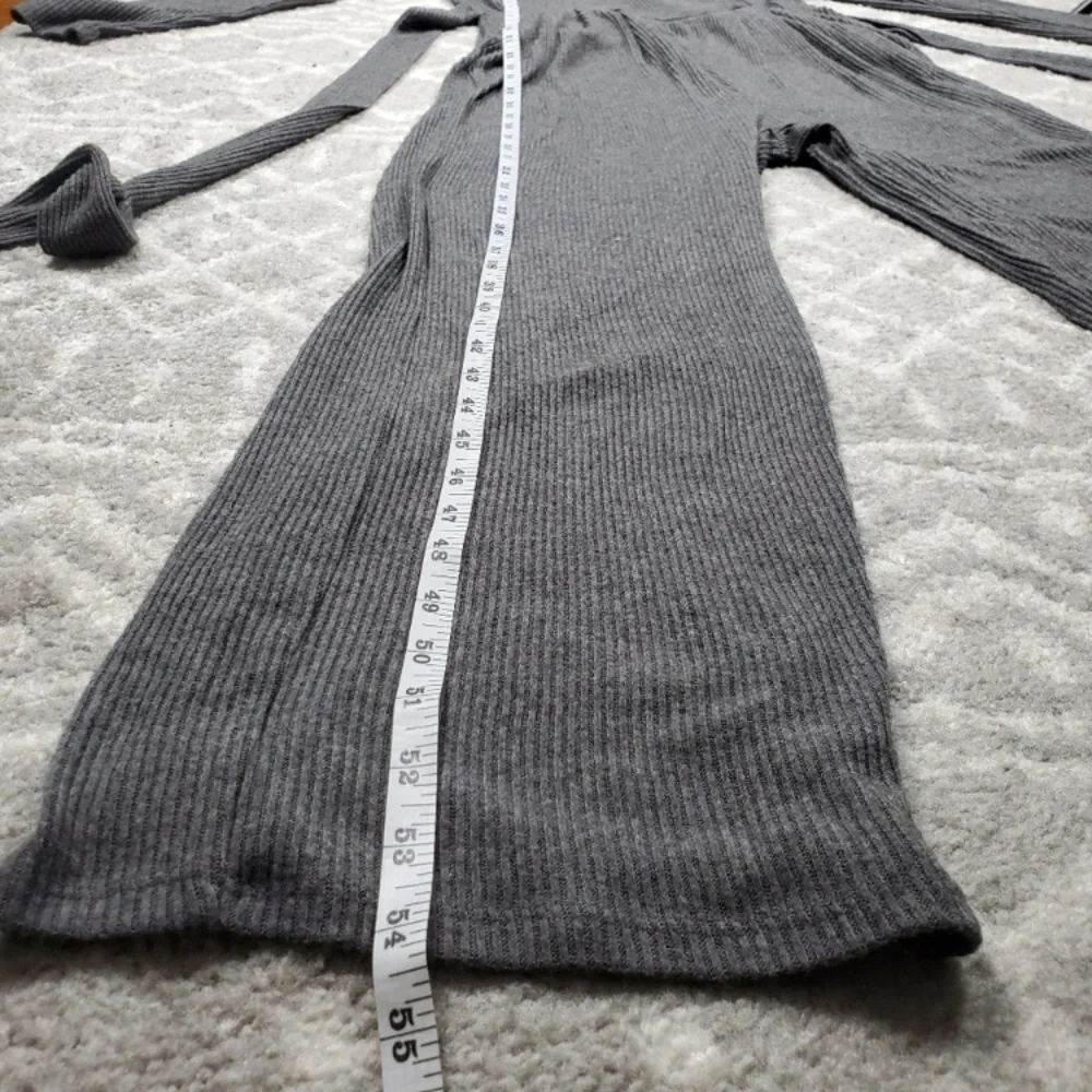NWT Urban Outfitters UO Ribbed Wide Leg Jumpsuit in Gray - Picture 9 of 13